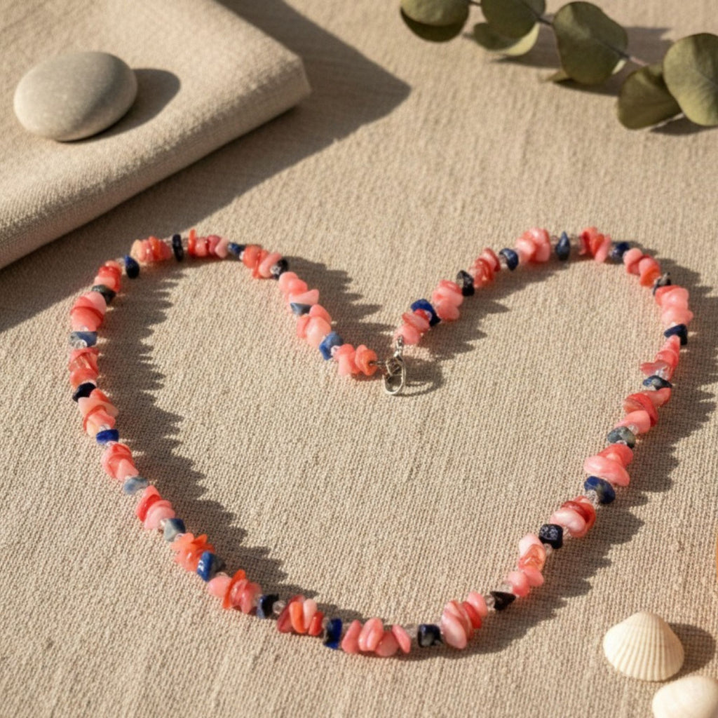 Rose Quartz & Peridot Gemstone Necklace – Handmade Jewelry – Soul’s Blossom