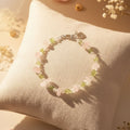 Rose Quartz & Peridot Gemstone Bracelet – Feminine Handmade Jewelry – Soul’s Blossom