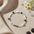 Lava & Clear Crystal Gemstone Bracelet – Elegant Energy Jewelry – Balance of Light