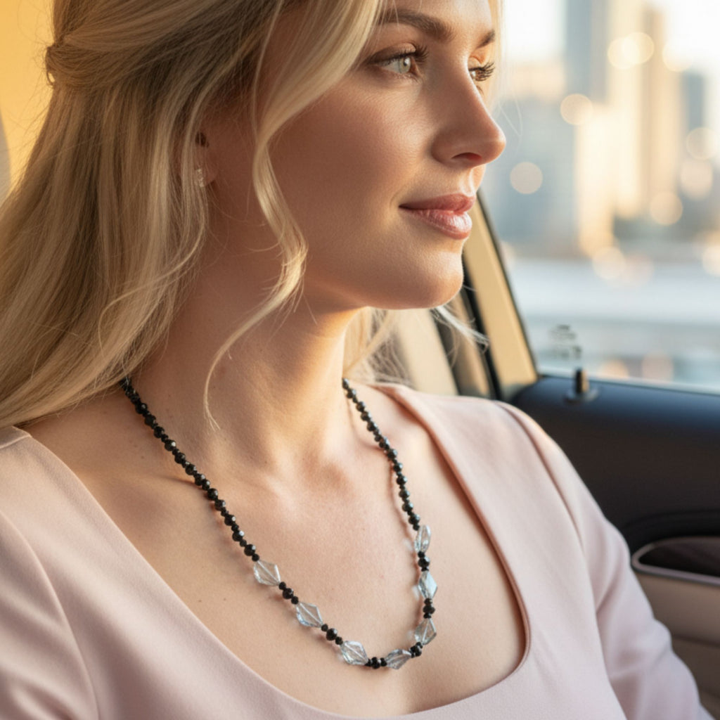 Modern Blue & Black Necklace – Blue Night