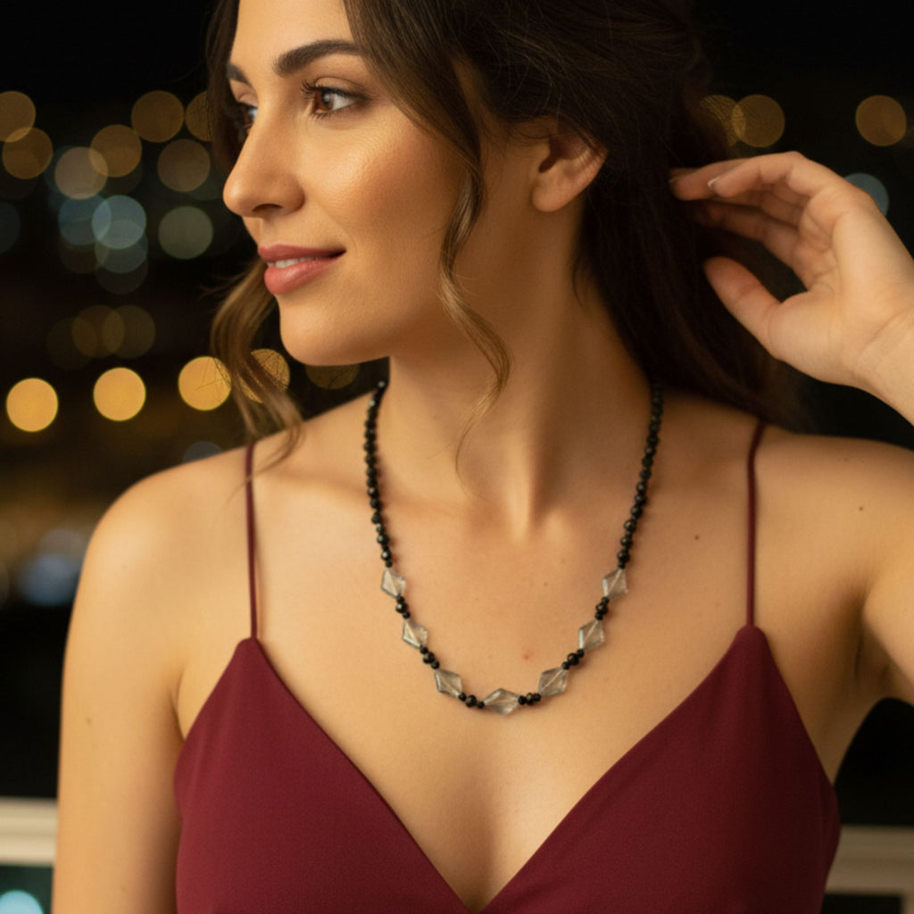Modern Blue & Black Necklace – Blue Night