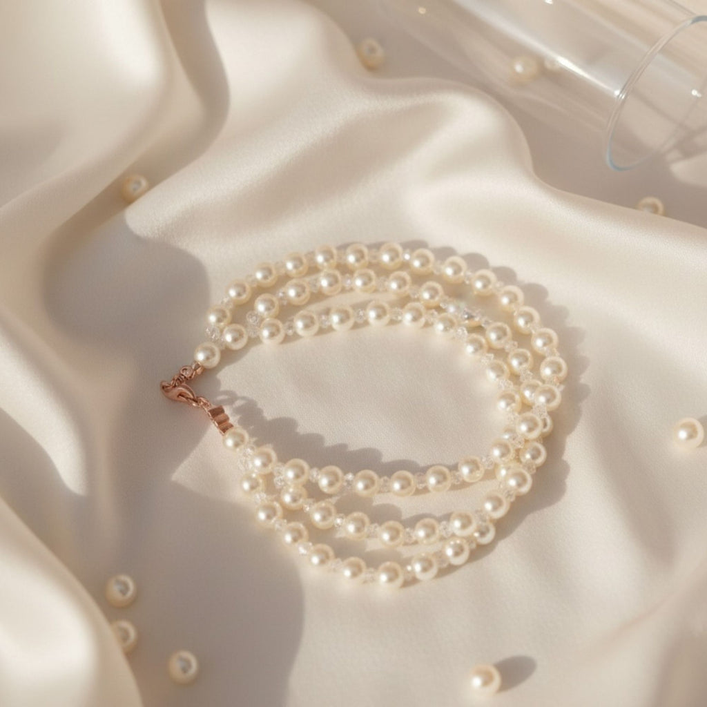 Champagne Pearl Bracelet with Rose Gold Clasp – Pearl Embrace