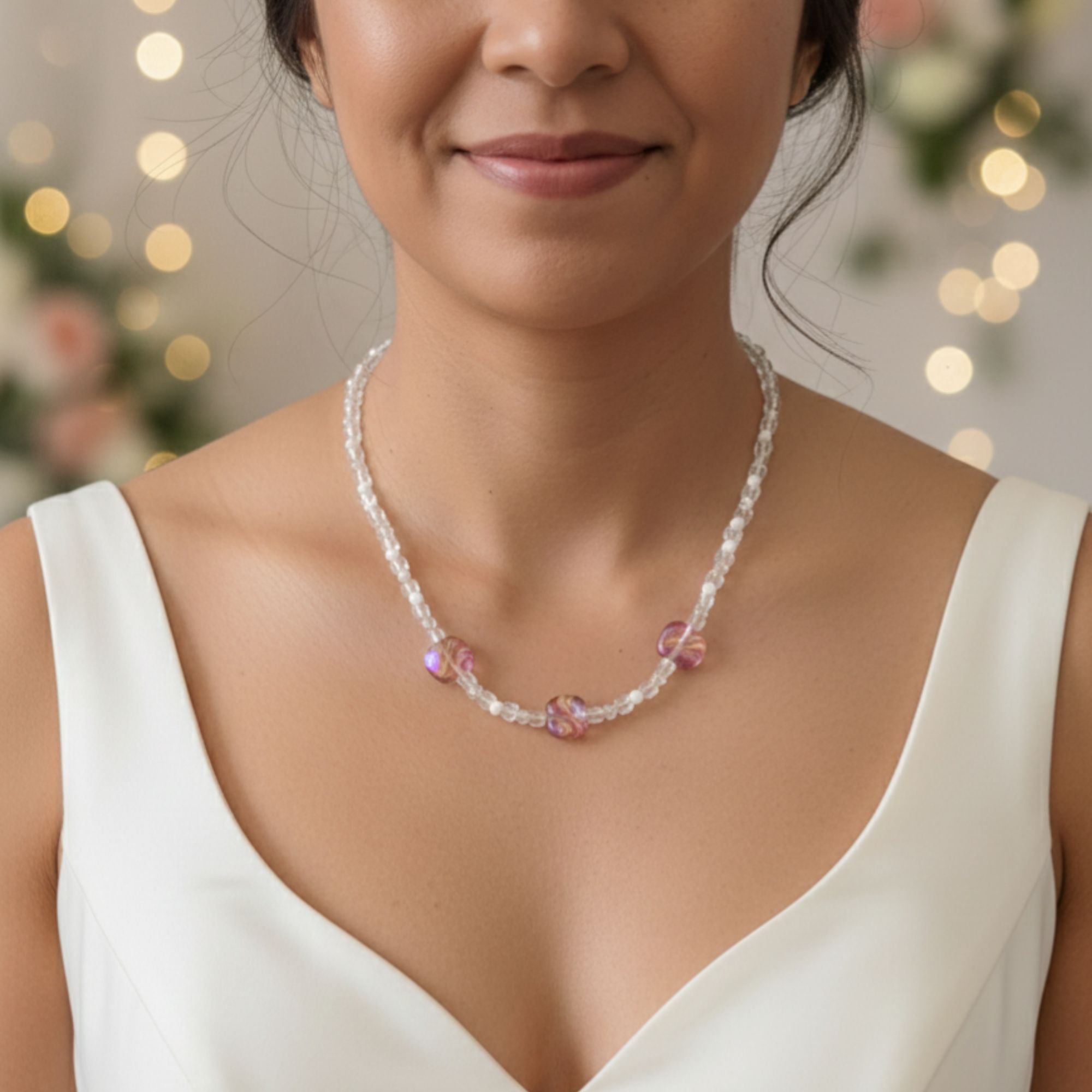 One of a Kind Crystal Glass Necklace – Almira