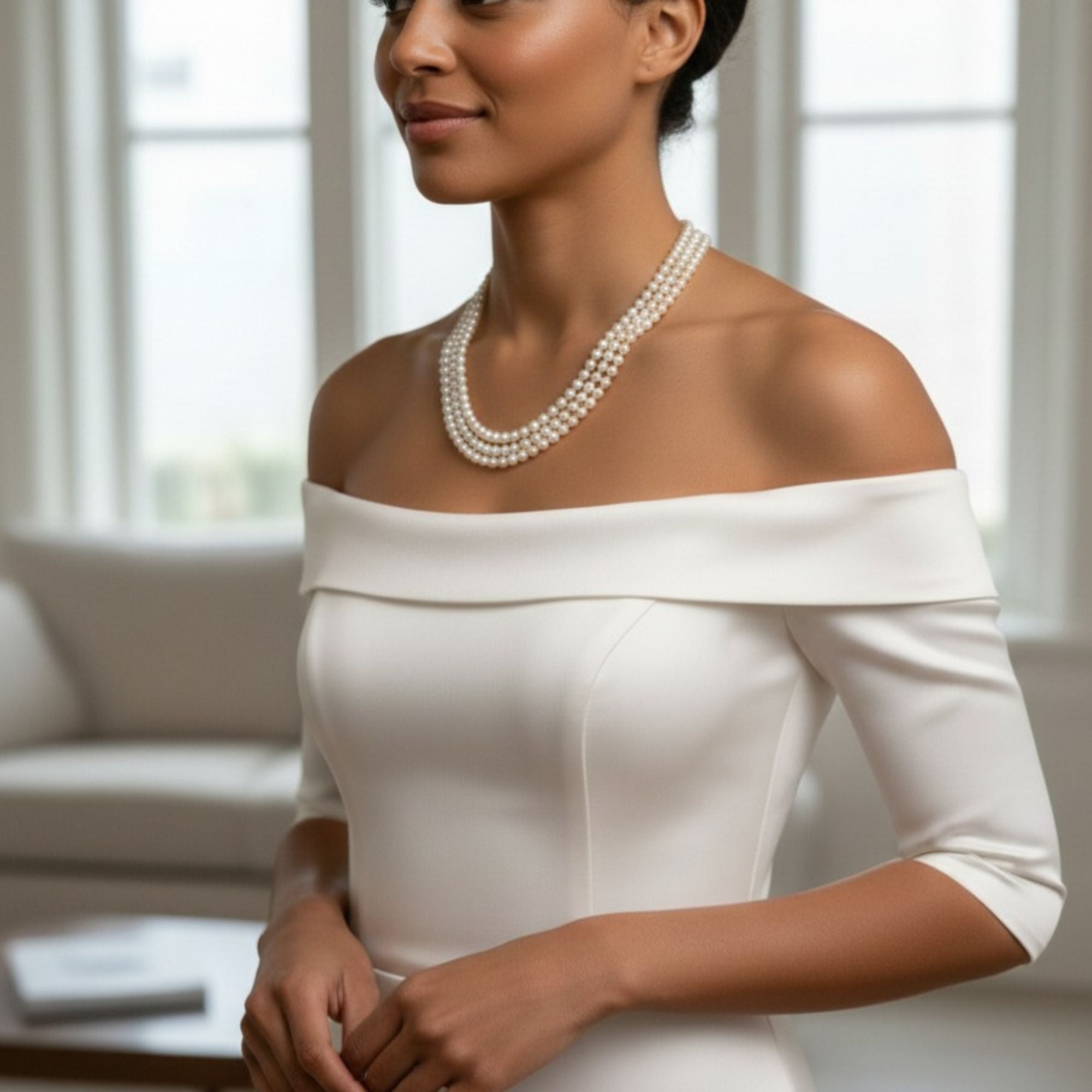 Champagne Glass Pearl Necklace – Pearl Embrace