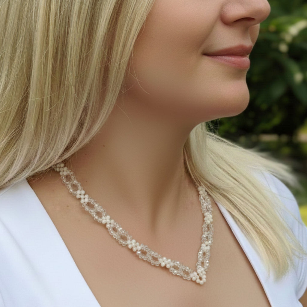 Pearl & Crystal Necklace – Crystal Light