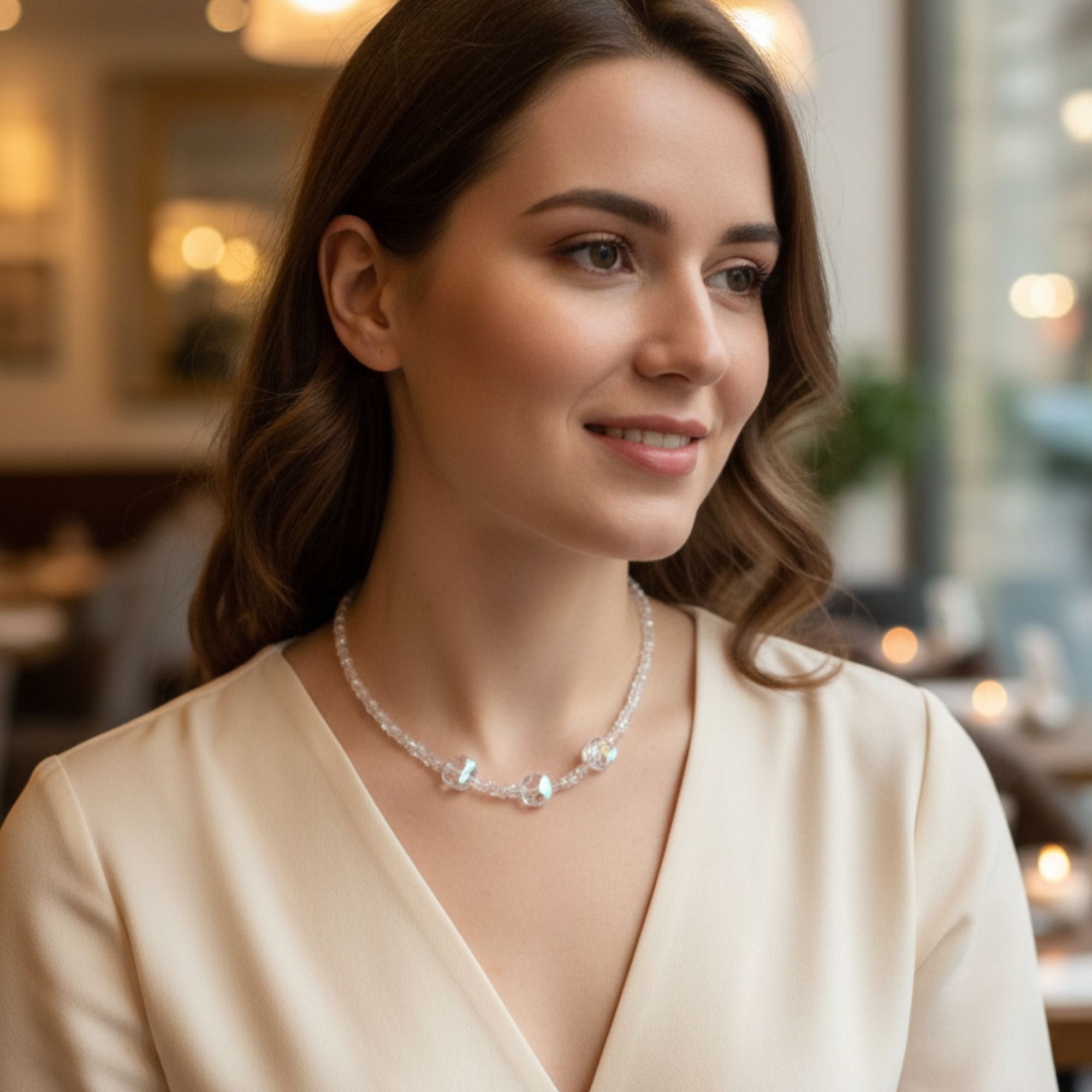 Morning Light Glass Bead Necklace – Aurora