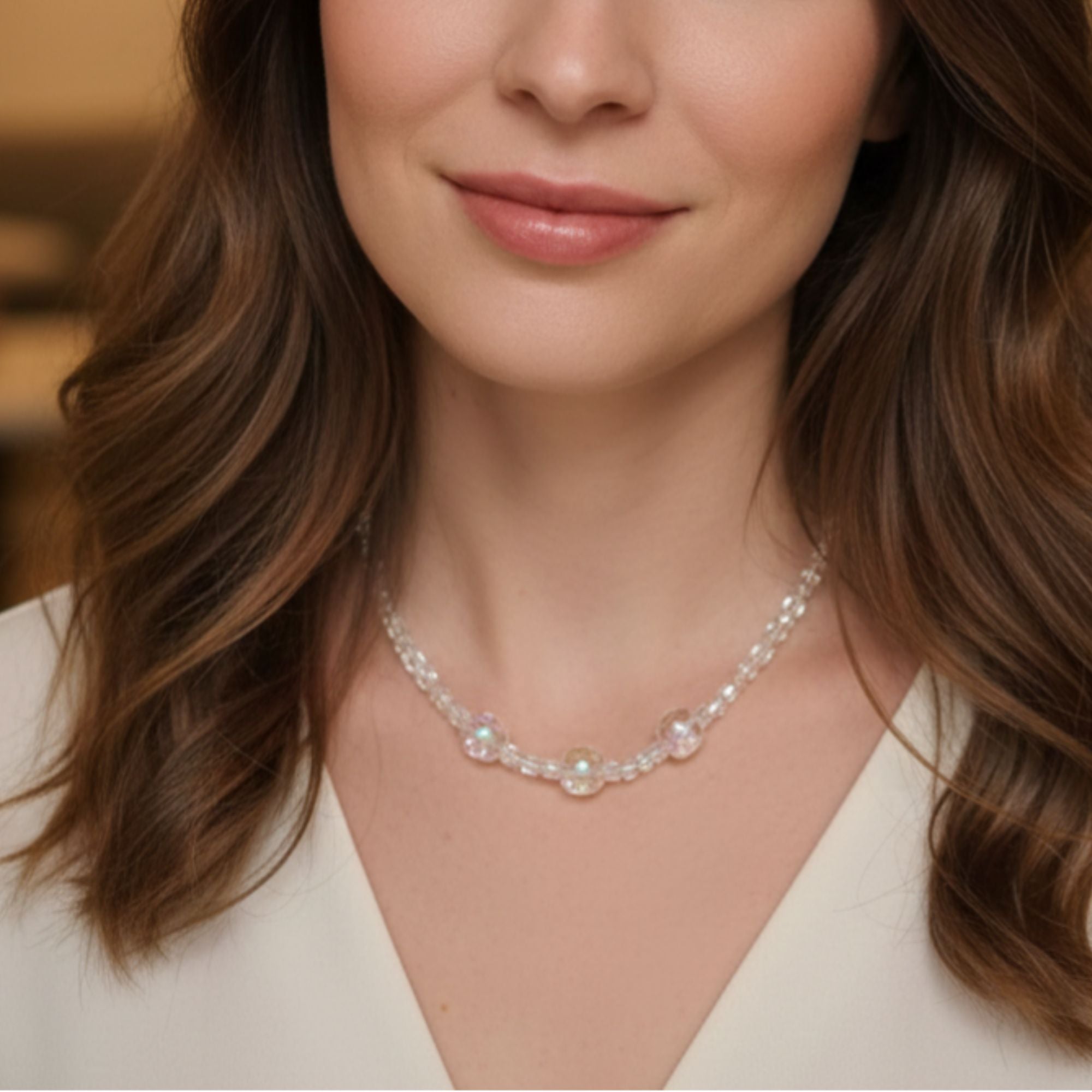 Morning Light Glass Bead Necklace – Aurora