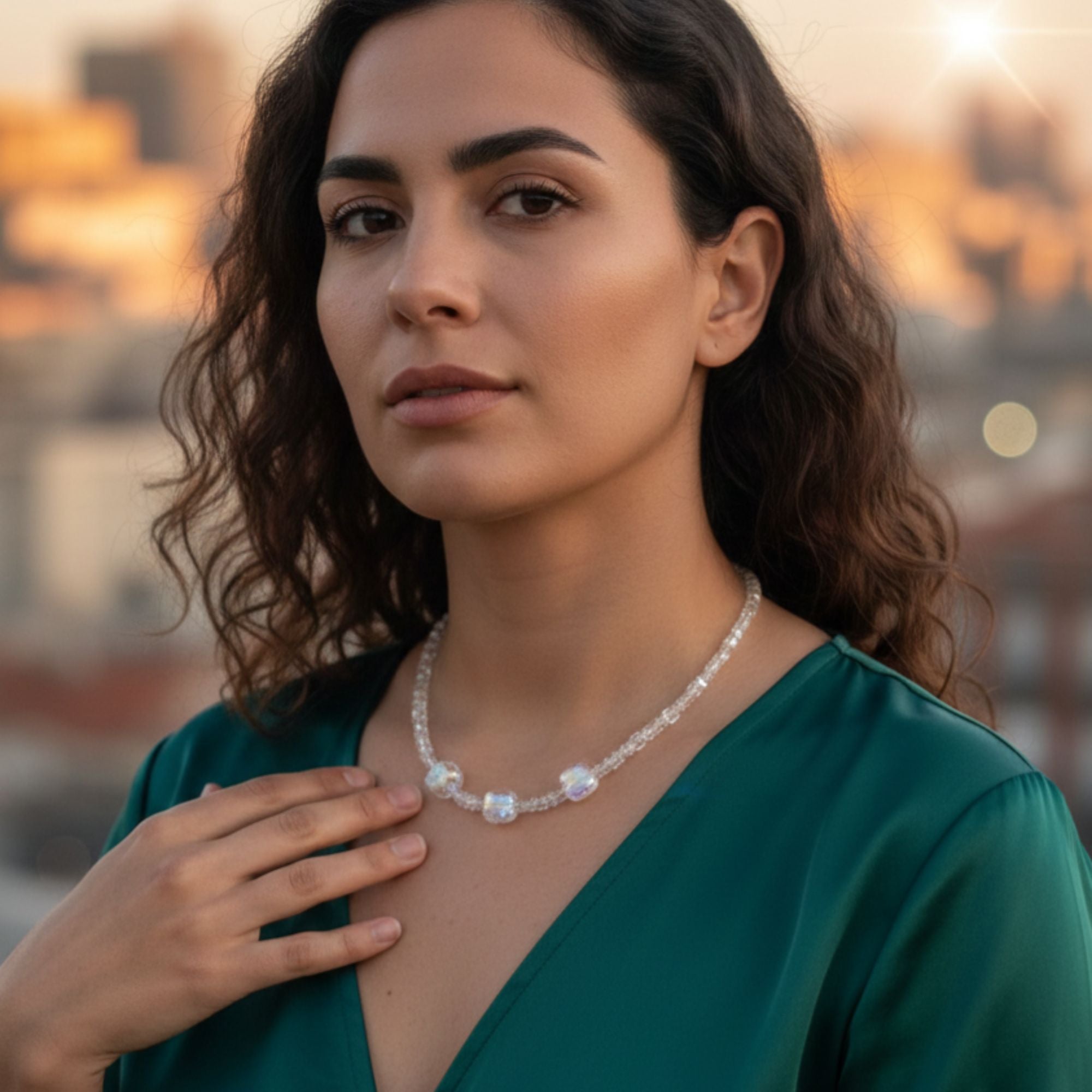 Morning Light Glass Bead Necklace – Aurora