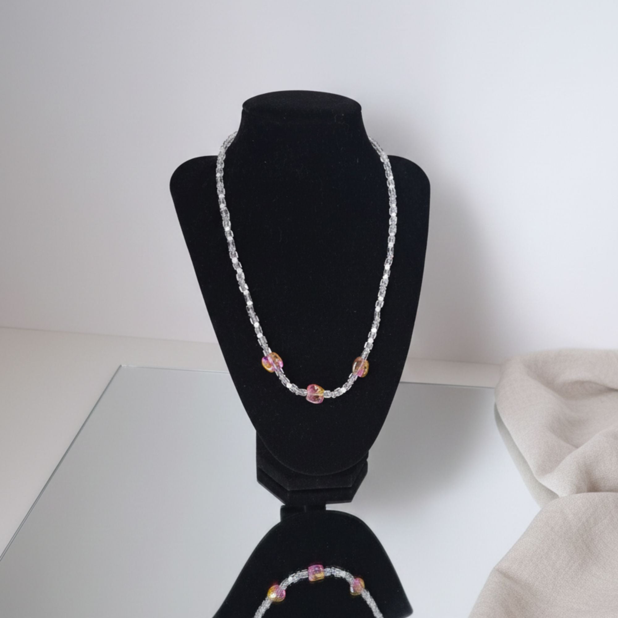 One of a Kind Crystal Glass Necklace – Almira