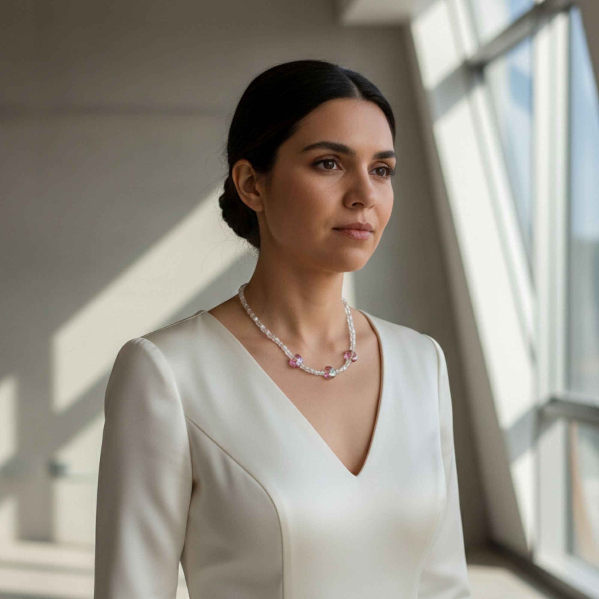 One of a Kind Crystal Glass Necklace – Almira