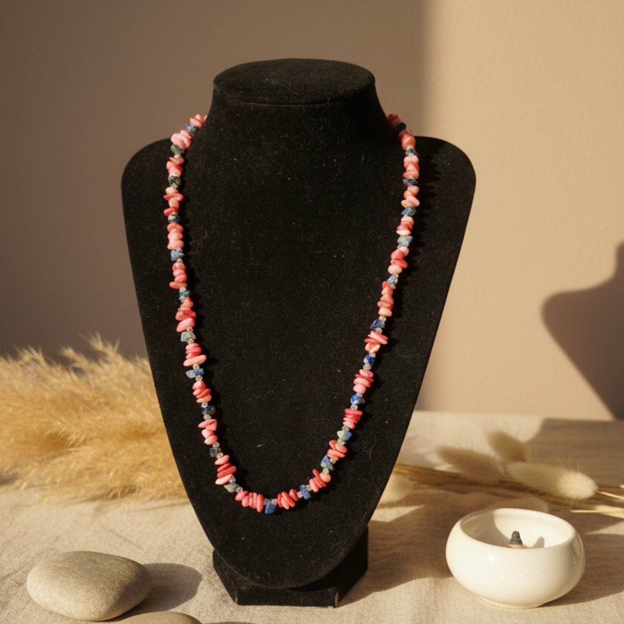 Rose Quartz & Peridot Gemstone Necklace – Handmade Jewelry – Soul’s Blossom