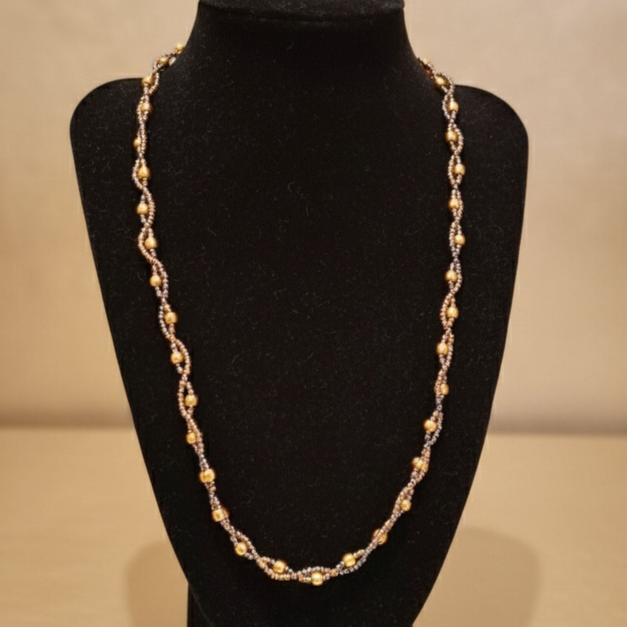 Gold & Amber Glass Bead Necklace – Altair