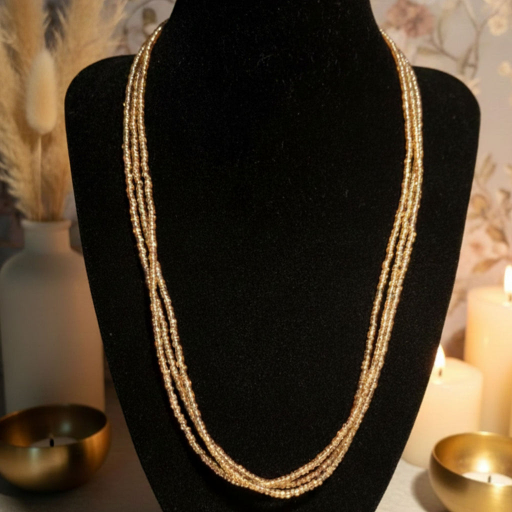 Multi-Strand Necklace in Warm Gold Tone – Golden Harmony