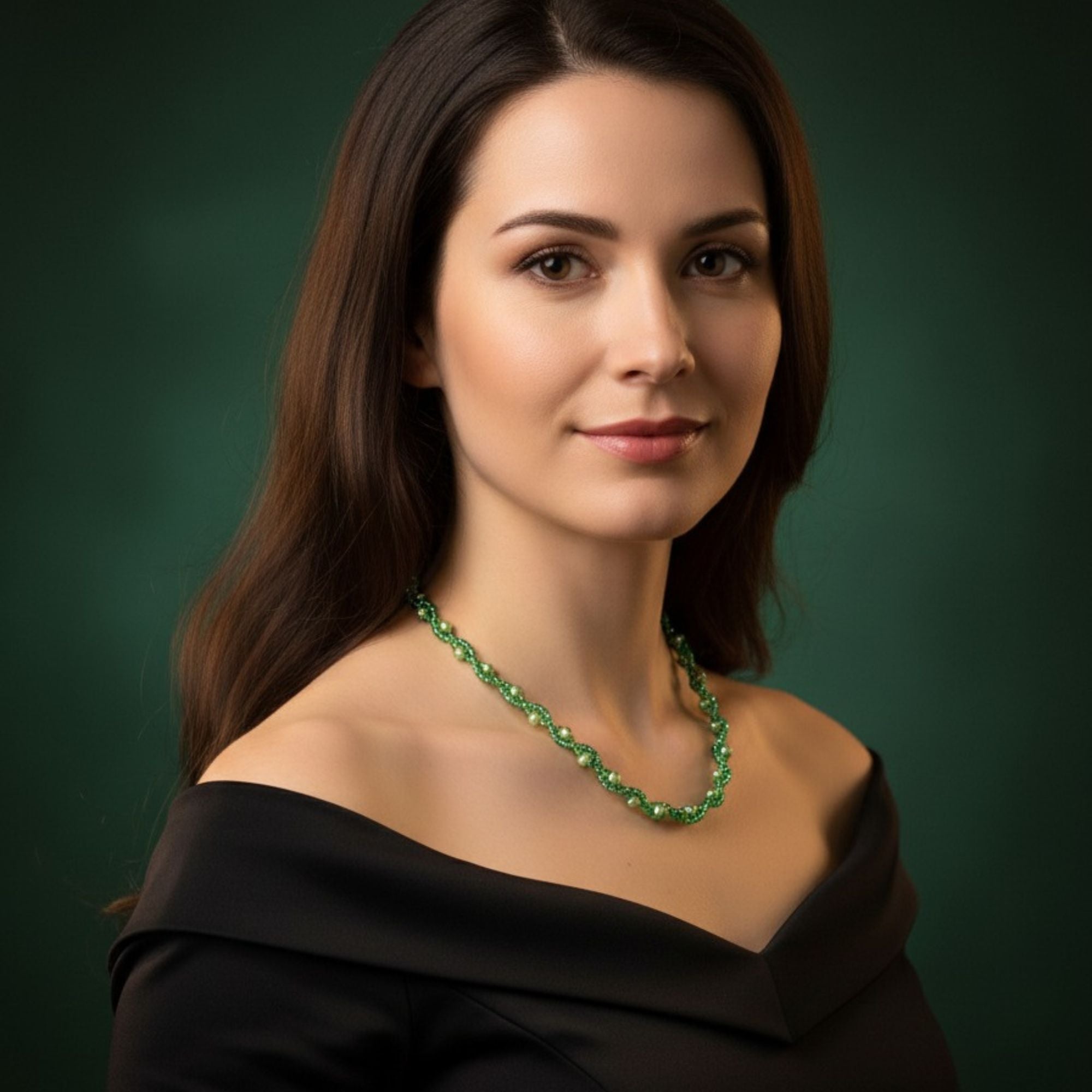 Handcrafted Green Glass Bead Necklace – Soul of the Forest