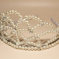 Pearl Bridal Crown in Gold and Cream – Handmade Wedding Hair Accessory – Ivory Dream