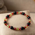 Lava, Tiger’s Eye & Peridot Gemstone Bracelet – Unisex Handmade Jewelry – Flame of the Earth
