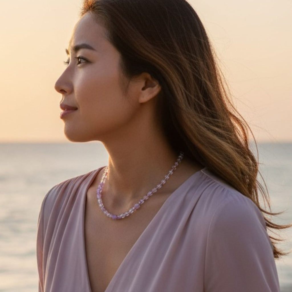 Lilac Glass Bead Necklace – Lilac