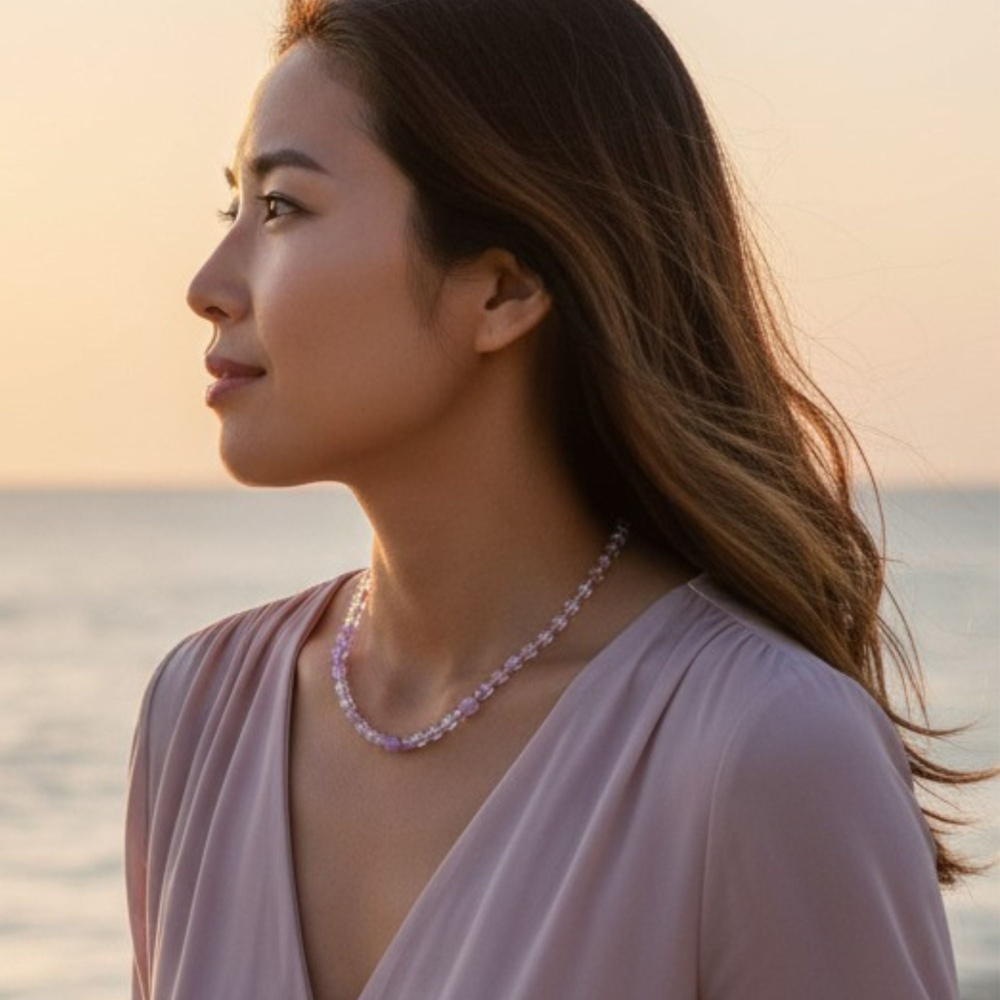 Lilac Glass Bead Necklace – Lilac