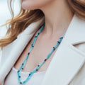 Multi-Strand Turquoise Glass Bead Necklace – Skyline Blue