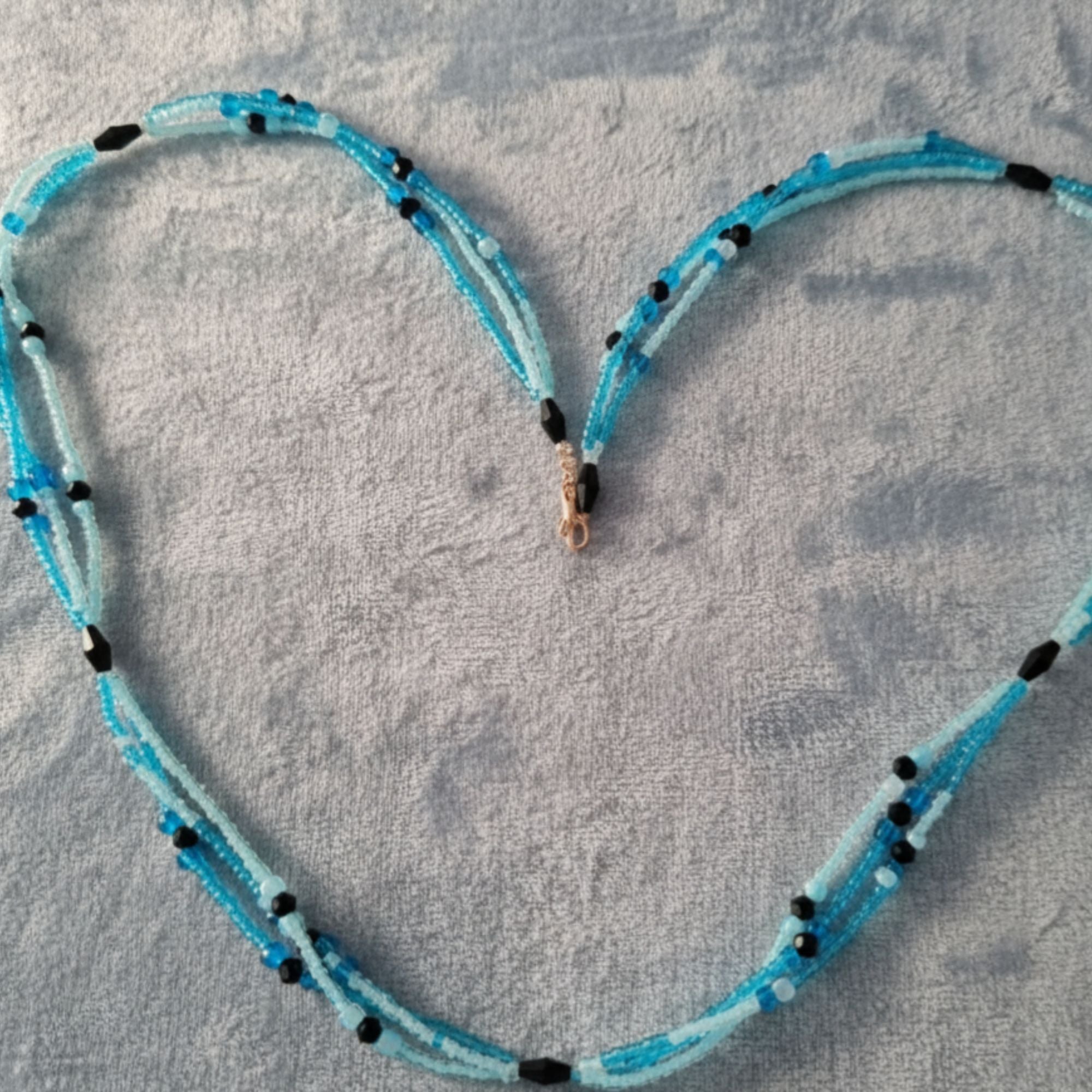 Multi-Strand Turquoise Glass Bead Necklace – Skyline Blue