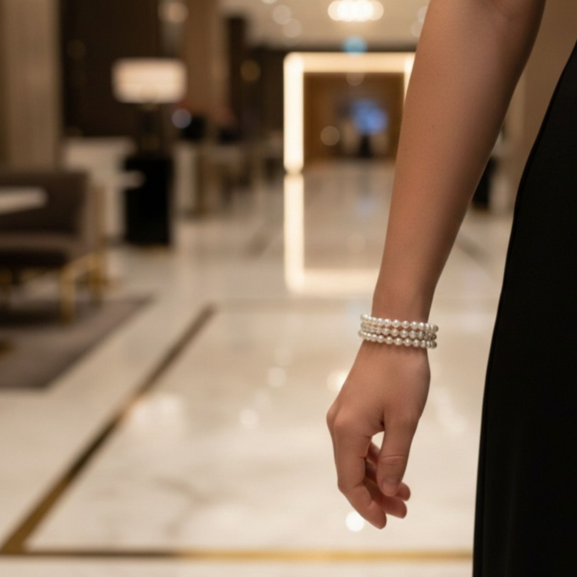 Champagne Pearl Bracelet with Rose Gold Clasp – Pearl Embrace