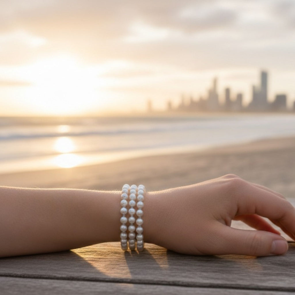 Champagne Pearl Bracelet with Rose Gold Clasp – Pearl Embrace