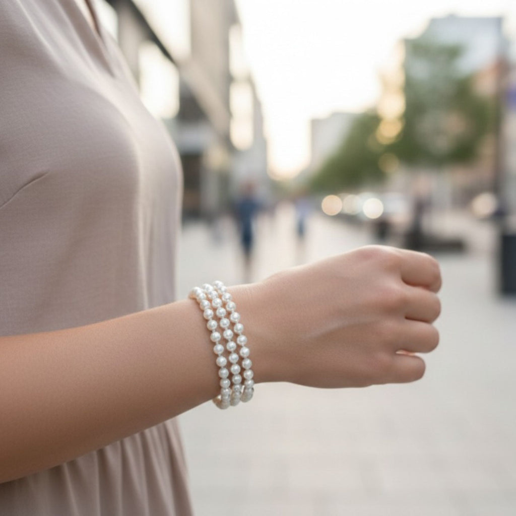 Champagne Pearl Bracelet with Rose Gold Clasp – Pearl Embrace