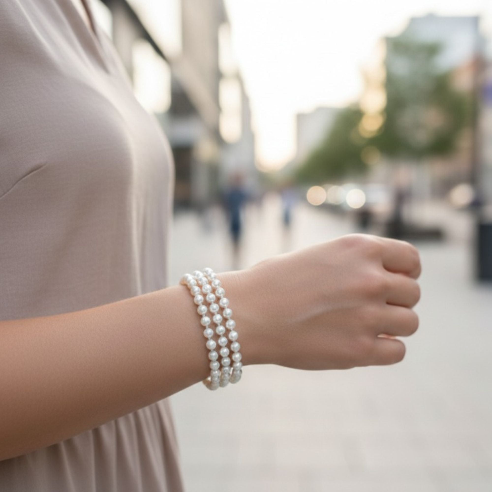 Champagne Pearl Bracelet with Rose Gold Clasp – Pearl Embrace