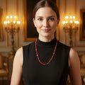Handmade Red Glass Bead Necklace – Crystal Red