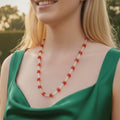 Elegant Red & Crystal Glass Bead Necklace – Red Ice