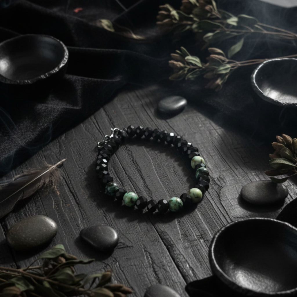 African Turquoise Gemstone Bracelet – Unisex Natural Jewelry – Savannah Dream