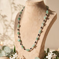Aventurine Necklace in Green with Elegant Black Accents – Seluna