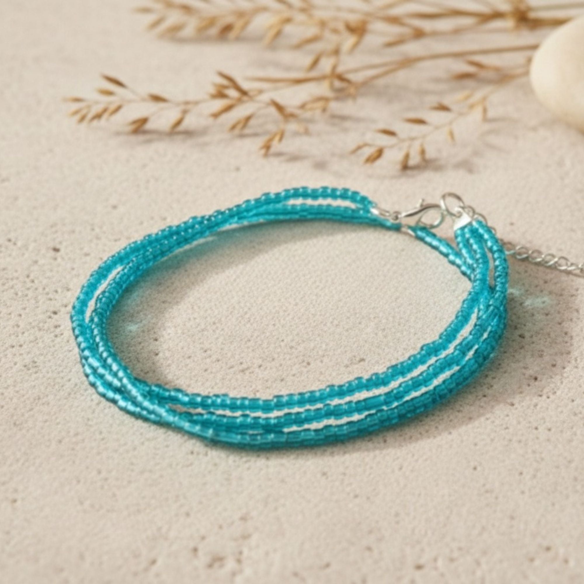 Green Multi Strand Glass Bead Bracelet – Selva
