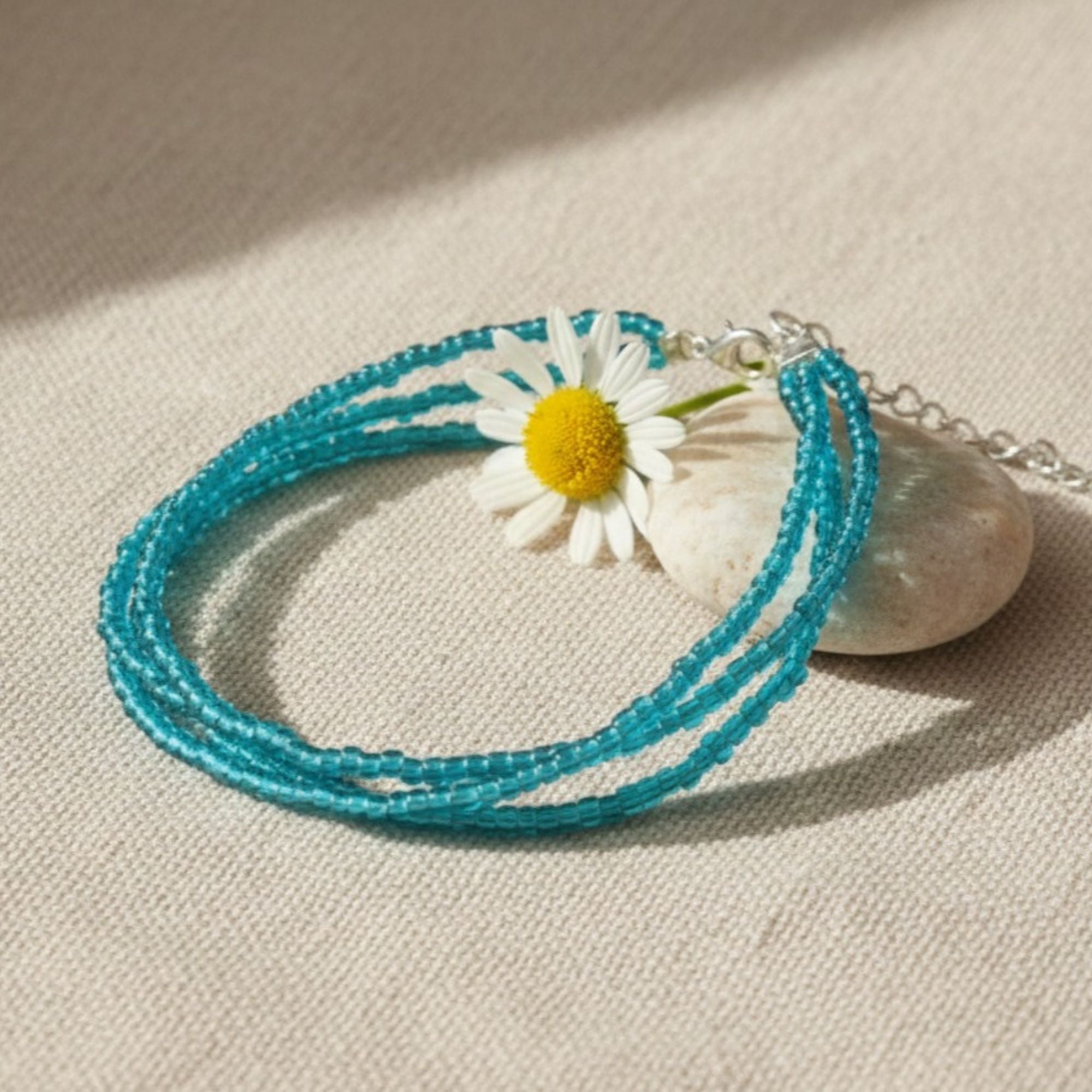 Green Multi Strand Glass Bead Bracelet – Selva