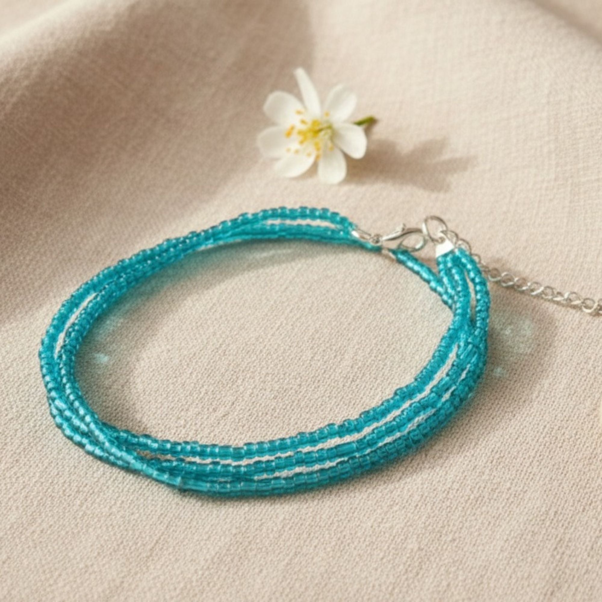 Green Multi Strand Glass Bead Bracelet – Selva