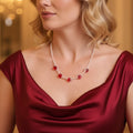 Elegant Crystal & Red Necklace – Scarlet Sparkle